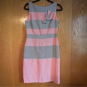 Karen Millen size 10 red white & blue striped dress